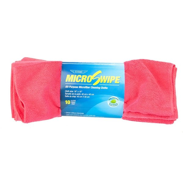 Ettore MicroSwipe Towel 10 Pack  Red, 10PK 84411